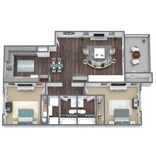 2 Bed - 2 Bath (Renovated) N203 floor plan